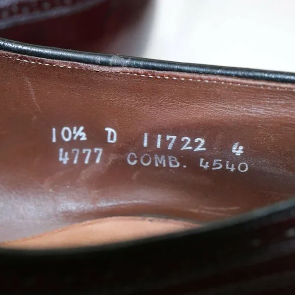 Allen Edmonds Townley Wingtip Oxford Size 10.5 D Burgundy Leather Dress Shoe - Picture 12 of 12